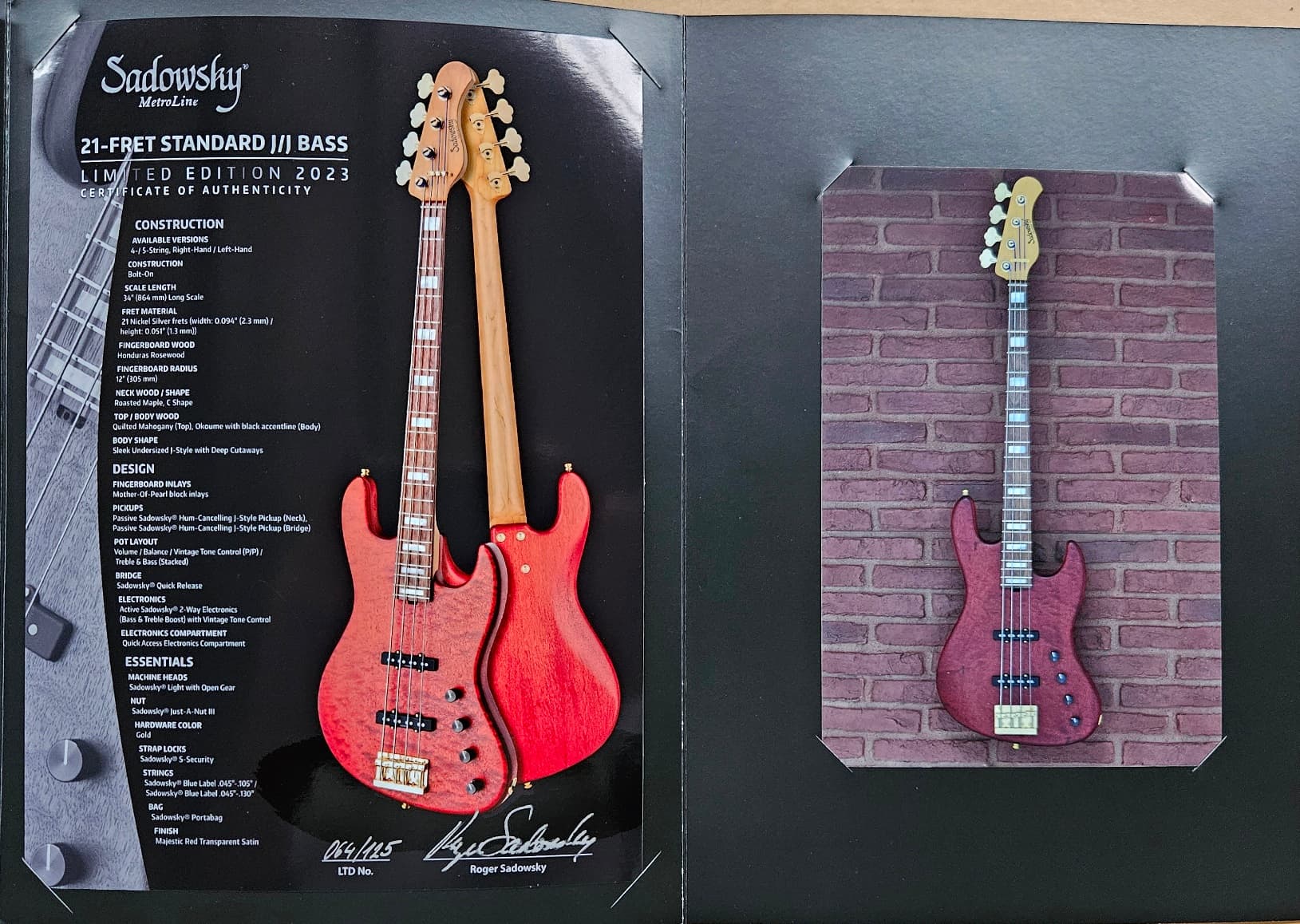 Sadowsky MetroLine 4 String Jazz Bass Guitar Ltd 2023 - Image 10